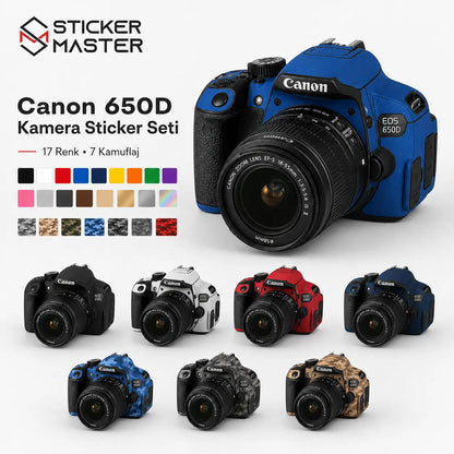 Canon 650D Uyumlu Kamera Sticker Seti renkler