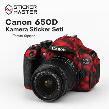 Canon 650D Uyumlu Kamera Sticker Seti renkler tek