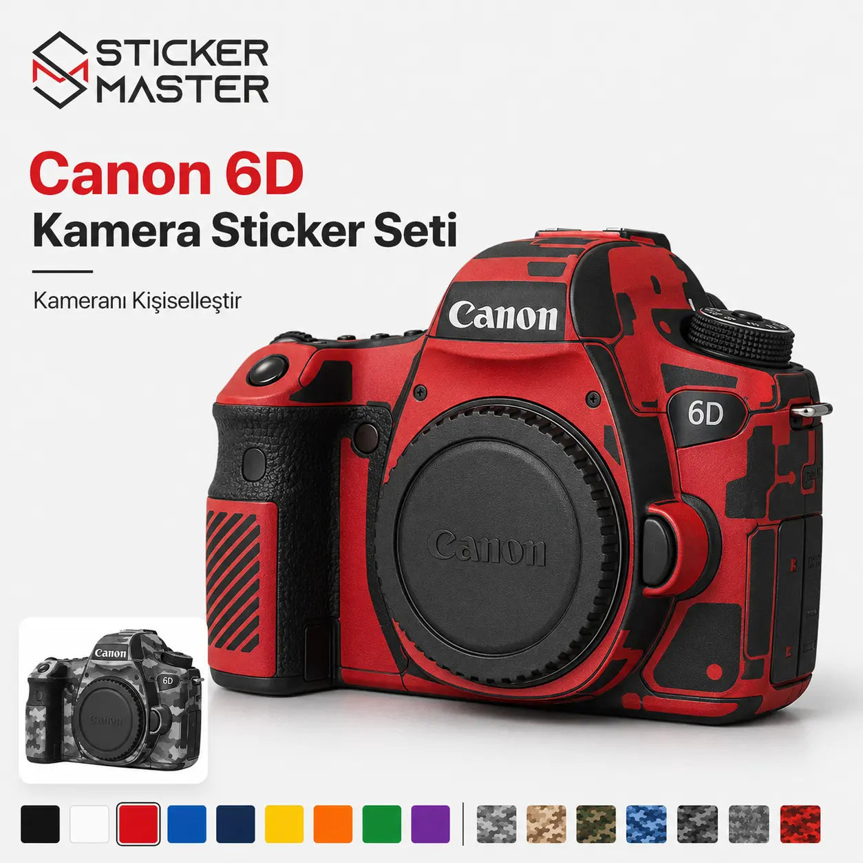 Canon 6D Uyumlu Kamera Sticker Seti
