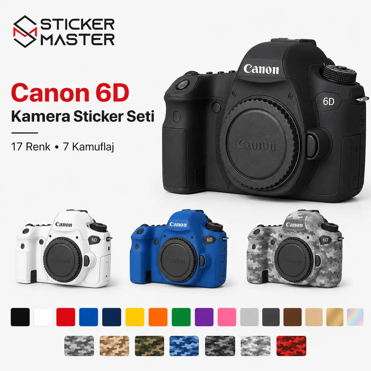 Canon 6D Uyumlu Kamera Sticker Seti detaylar