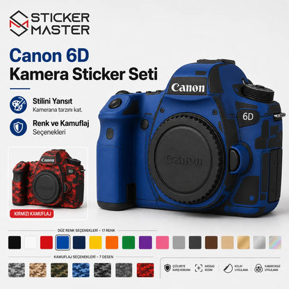 Canon 6D Uyumlu Kamera Sticker Seti renkler