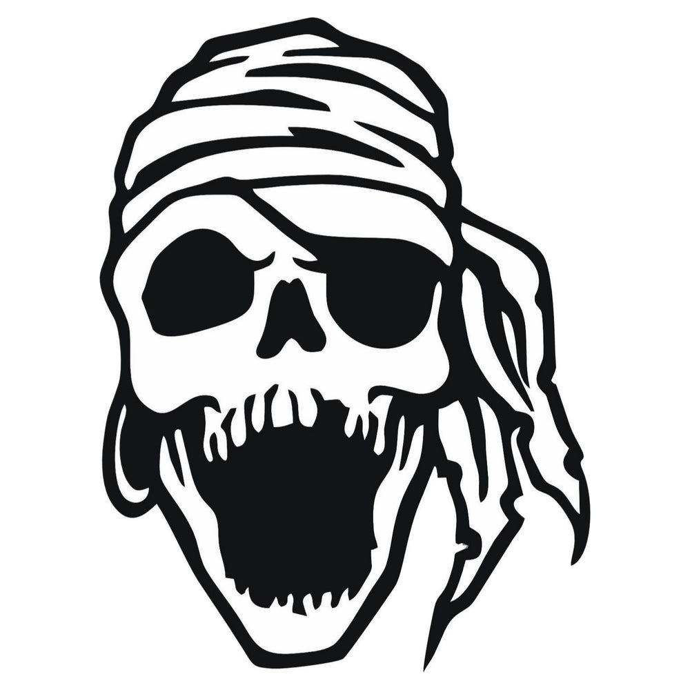 Sticker Master Captain Bone Skull Sticker Motor, Kask, Laptop, Araba, Oto Araç İçin Dayanıklı Etiket Decal 15 Cm