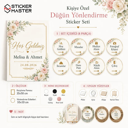 ChatGPTIKişiye Özel Düğün Yönlendirme Sticker Seti içerik