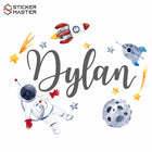 Kişiye Özel İsimli Astronot Duvar Stickeri
