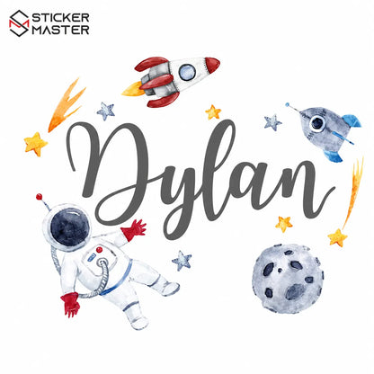 Kişiye Özel İsimli Astronot Duvar Stickeri