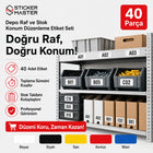 Depo Raf ve Stok Konum Düzenleme Etiket Seti 40 Parça