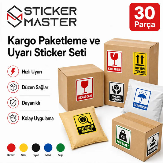 Kargo Paketleme ve Uyari Sticker Seti 30 Parca