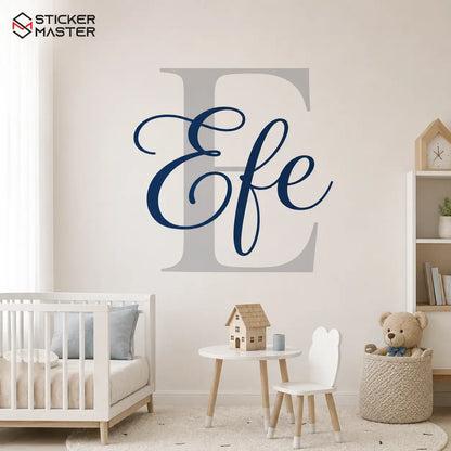 Kişiye Özel İsim Duvar Stickeri - El Yazısı Monogram Dekor