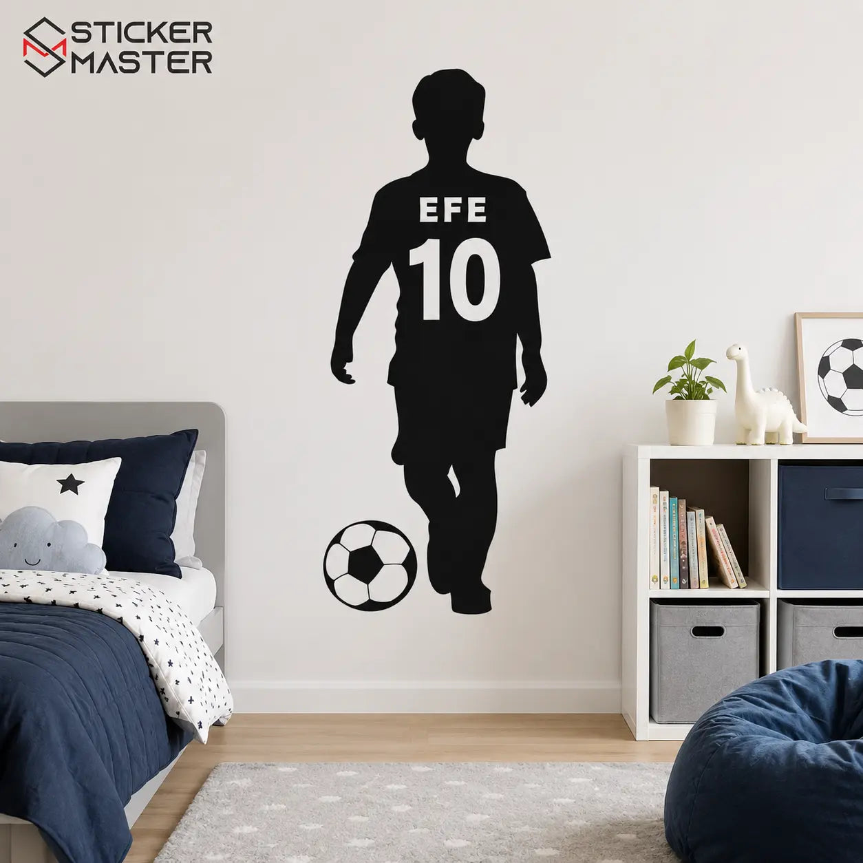 Kişiye Özel İsimli Futbolcu Duvar Stickeri