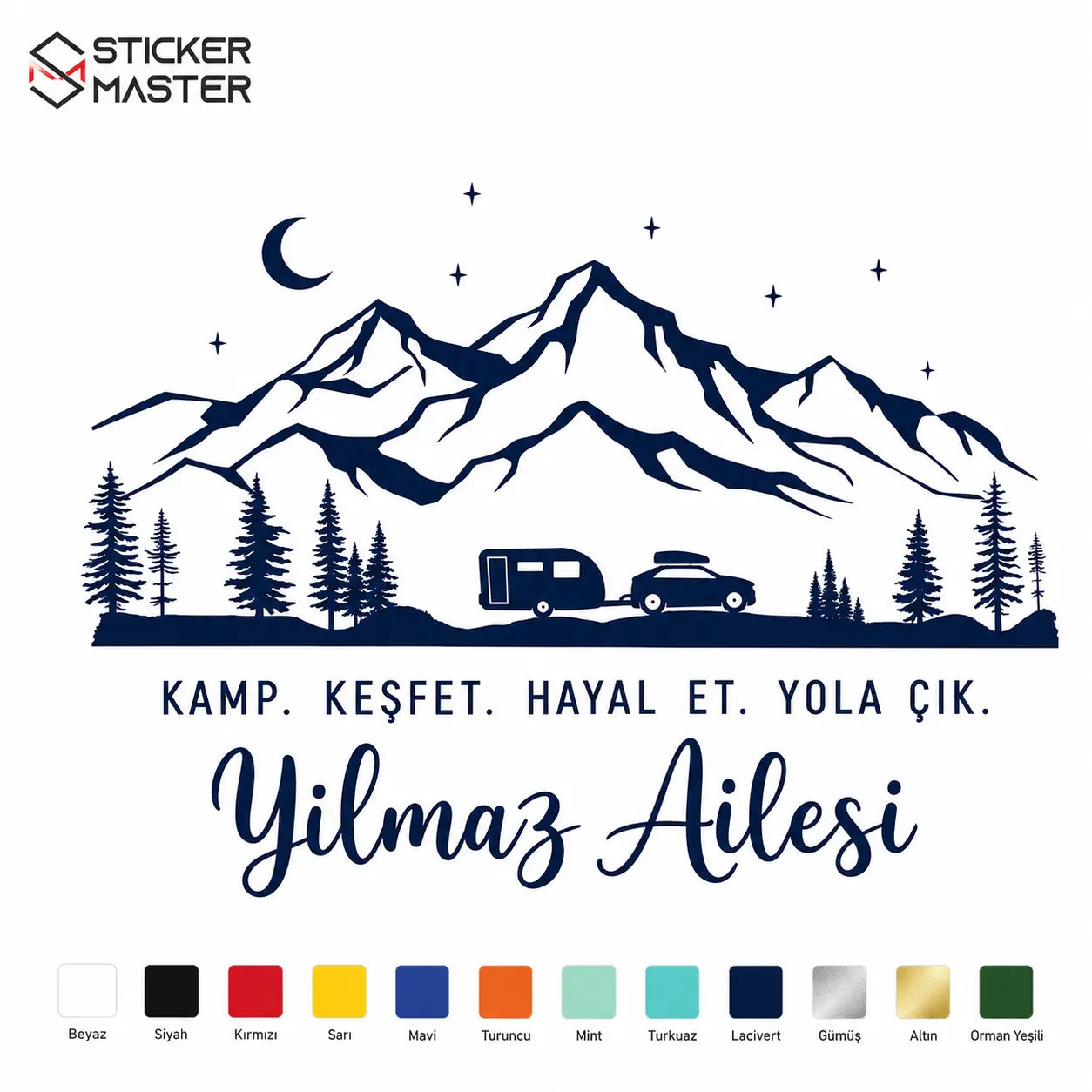 Kişiye Özel Motokaravan Yazılı Sticker