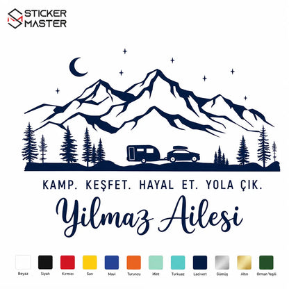 Kişiye Özel Motokaravan Yazılı Sticker