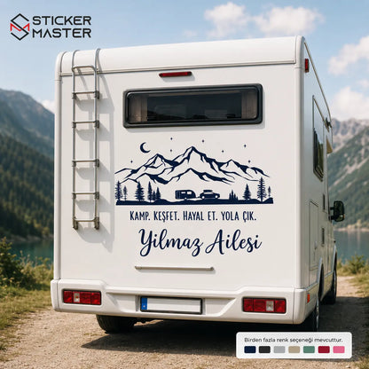 Kişiye Özel Motokaravan Yazılı Sticker