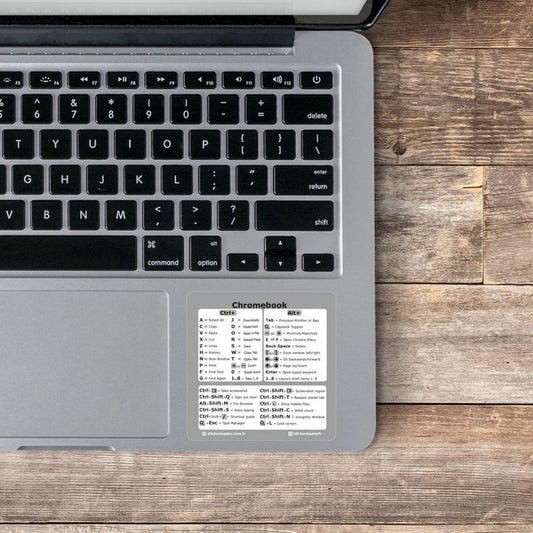 Sticker Master Chrome OS Referans Klavye Kısayol Etiketi - Siyah Vinil - Boyut 3.25 'X 3.25' Herhangi bir Chromebook Dizüstü Bilgisayar Uyumlu Markalar Google Pixelbook HP Asus Acer Lenovo Samsung Dell ve daha fazlası