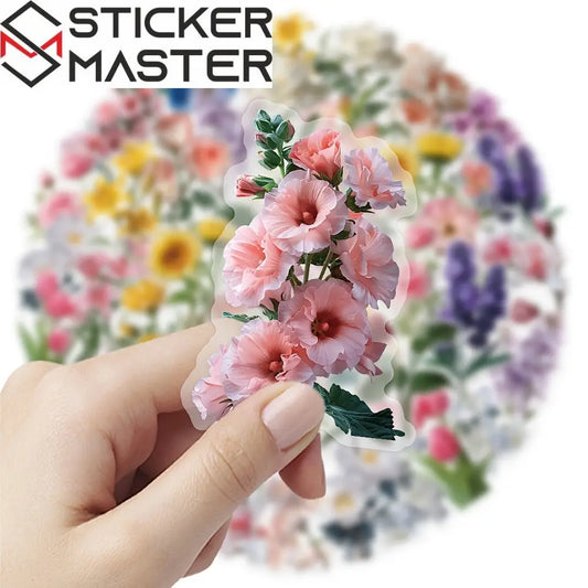 Çiçek Vinil Sticker Seti 50’li | Sticker Master - Sticker Master