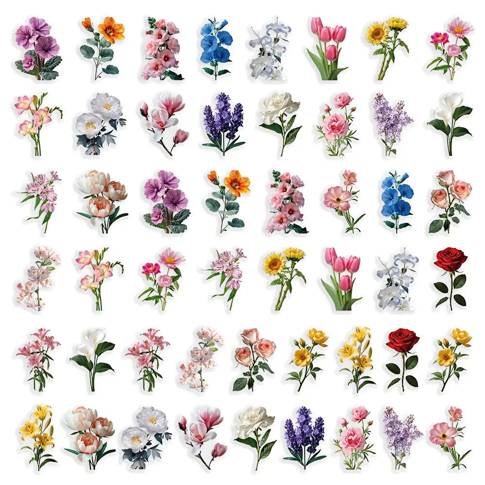 Çiçek Vinil Sticker Seti 50’li | Sticker Master - Sticker Master