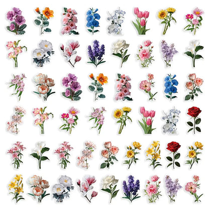 Çiçek Vinil Sticker Seti 50’li | Sticker Master - Sticker Master