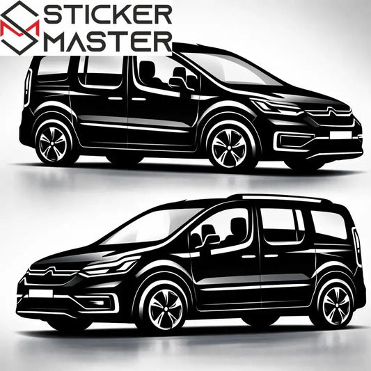 Citroen Berlingo Kelebek Camı Sticker | 15 cm Araç Silüeti (Sağ ve Sol Set) Sticker Master