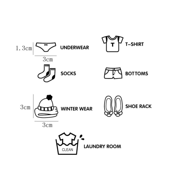 Çocuk Odası Dolap Düzenleyici Sticker Seti (7 Parça) - Sticker Master