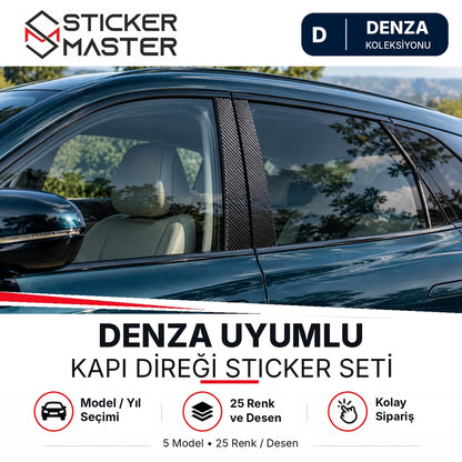 Denza uyumlu kapı direği sticker seti B sütunu ana ürün, temsili araç fotoğrafı