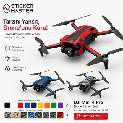 DJI Mini 4 Pro Uyumlu Drone Sticker Seti