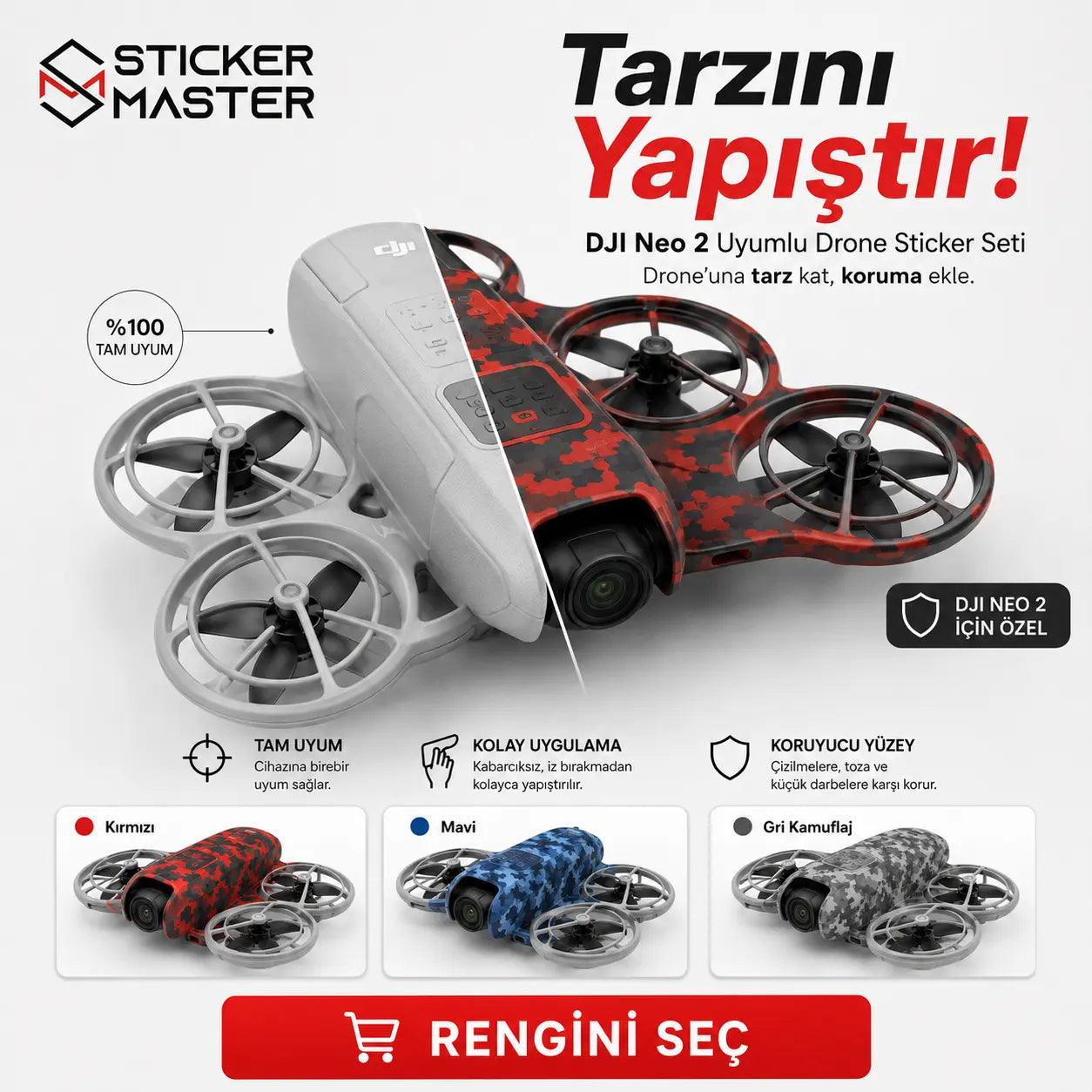 DJI Neo 2 Uyumlu Drone Sticker Seti-2