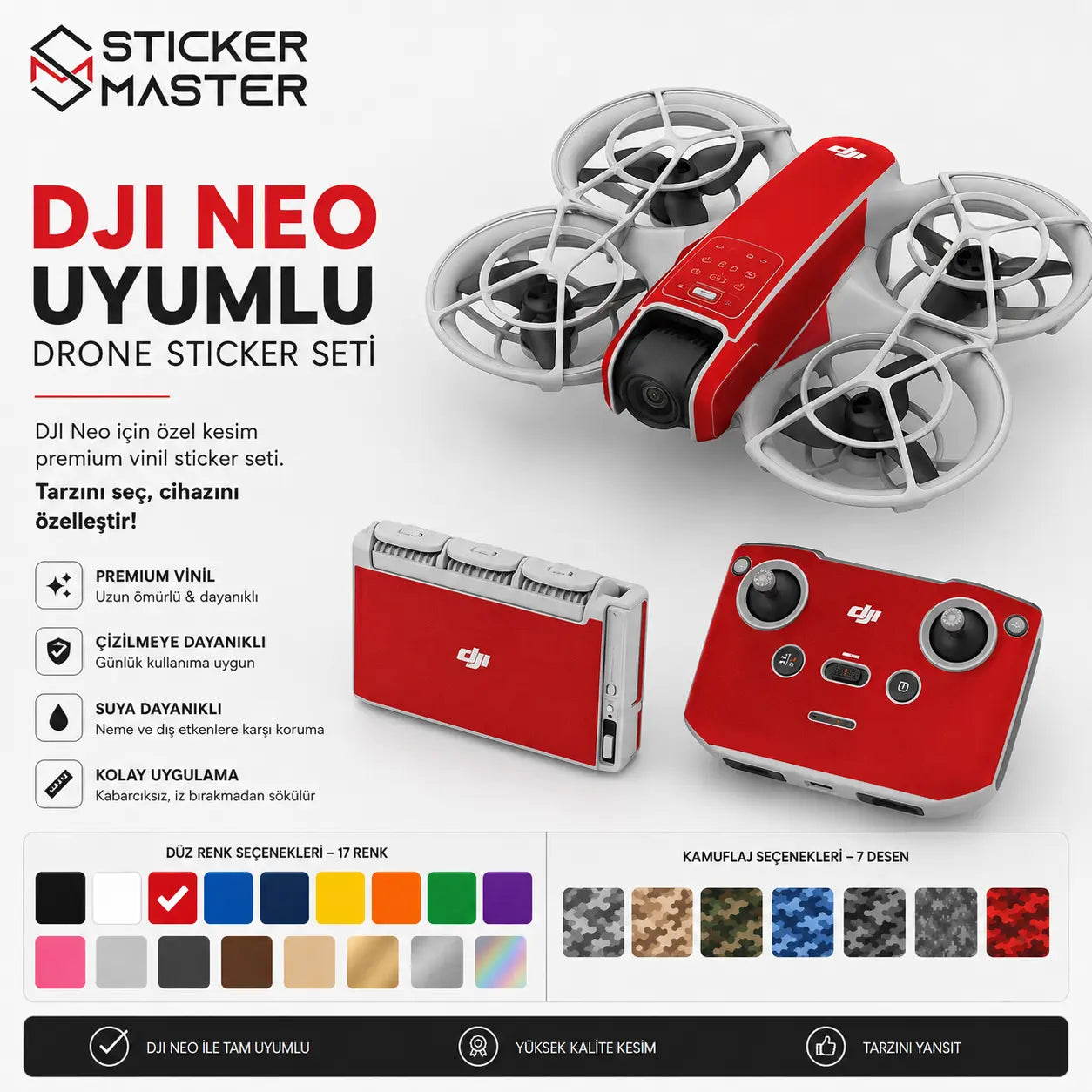 DJI Neo Uyumlu Drone Sticker Seti