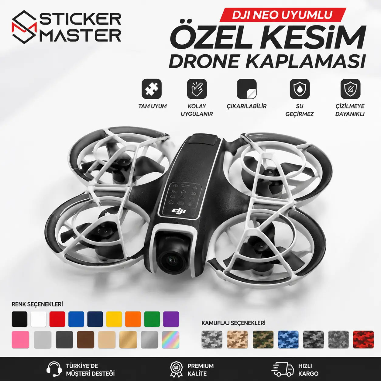 DJI Neo Uyumlu Drone Sticker Seti detaylar