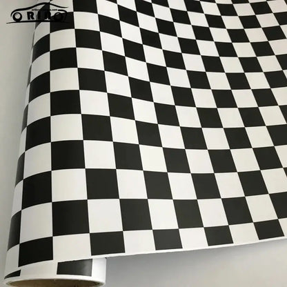 Dama Desenli Kaplama Folyosu | Siyah Beyaz Yarış Bayrağı Vinil Film (Rulo) Sticker Master