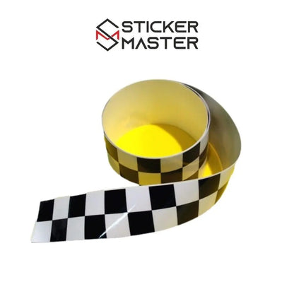 Sticker Master Dama Desenli Şerit Sticker 7x70 cm – Kendinden Yapışkanlı, Su Geçirmez, Araba ve Moto