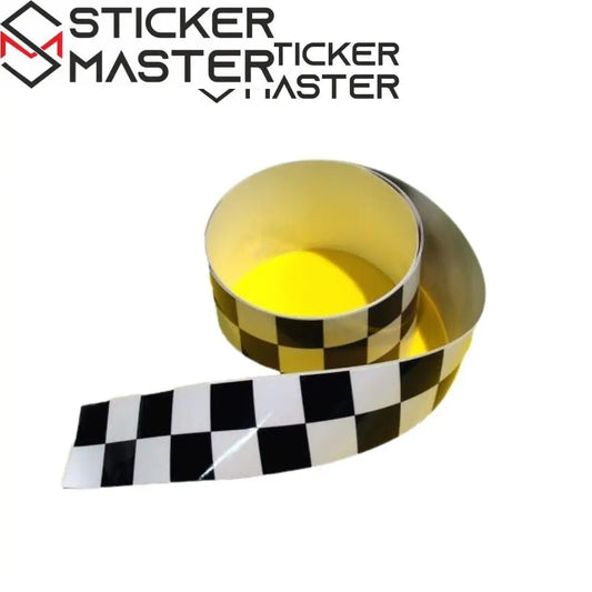 Sticker Master Dama Desenli Şerit Sticker 7x70 cm – Kendinden Yapışkanlı, Su Geçirmez, Araba ve Moto