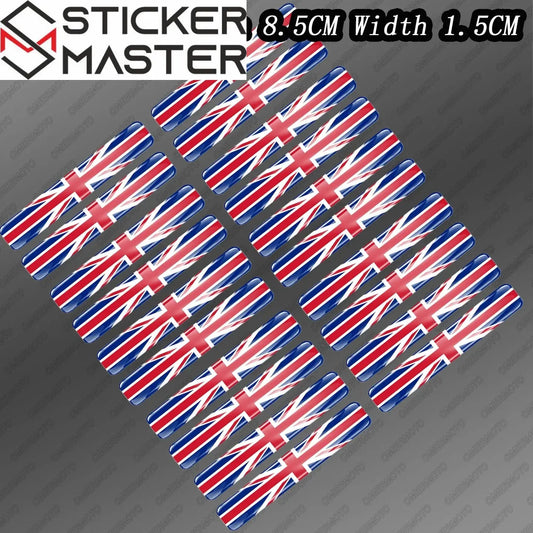 Damla Sticker | 3D Epoksi Ülke Bayrakları Şerit Etiket Seti (20 Adet) Sticker Master