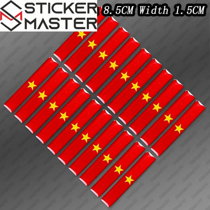 Damla Sticker | 3D Epoksi Ülke Bayrakları Şerit Etiket Seti (20 Adet) Sticker Master