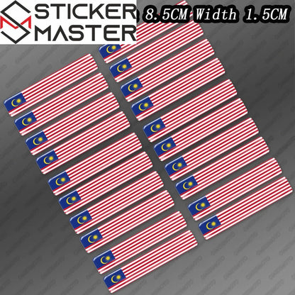 Damla Sticker | 3D Epoksi Ülke Bayrakları Şerit Etiket Seti (20 Adet) Sticker Master