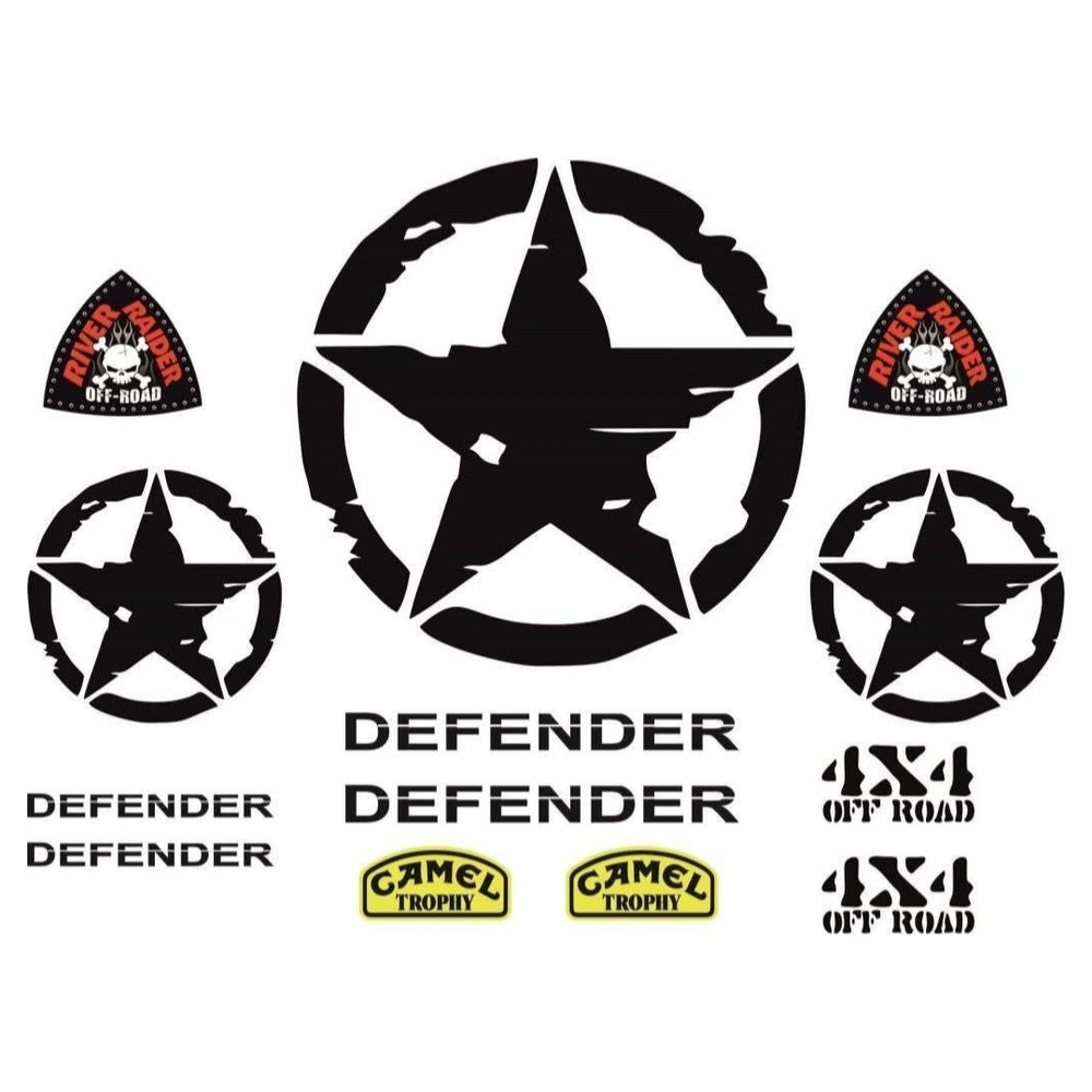Sticker Master Defender Set Sticker Motor, Kask, Laptop, Araba, Oto Araç İçin Dayanıklı Etiket Decal