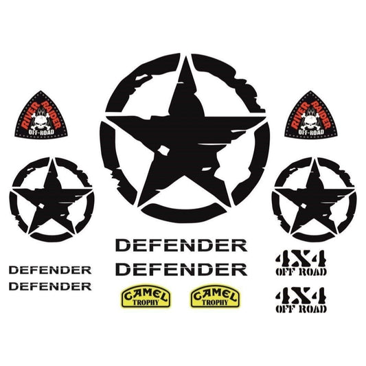 Sticker Master Defender Set Sticker Motor, Kask, Laptop, Araba, Oto Araç İçin Dayanıklı Etiket Decal