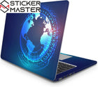 Dijital Teknoloji Laptop Sticker Mavi Koruyucu Set | Sticker Master