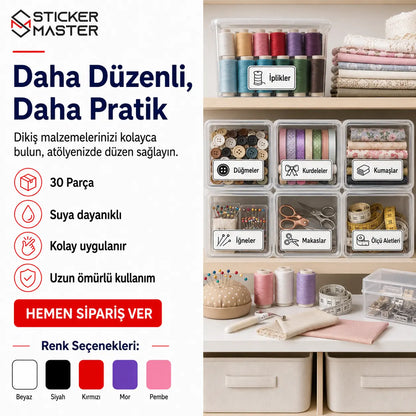 Dikis Malzemeleri Duzenleme Etiket Seti 30 Parca ads