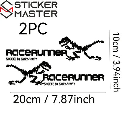 Dinozor Sticker Seti | Koşan İskelet Kask ve Ayna Decal (20x10 cm) Sticker Master