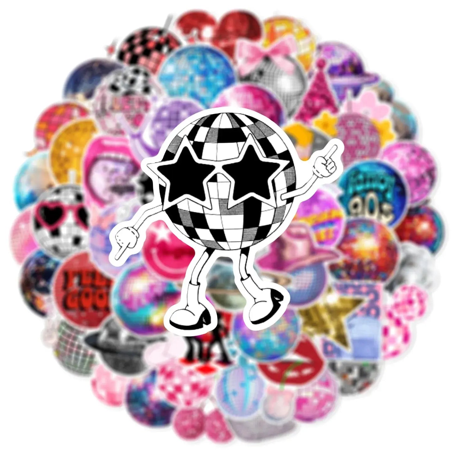 Disco Sticker Seti 50 Parça Retro Parti | Sticker Master - Sticker Master