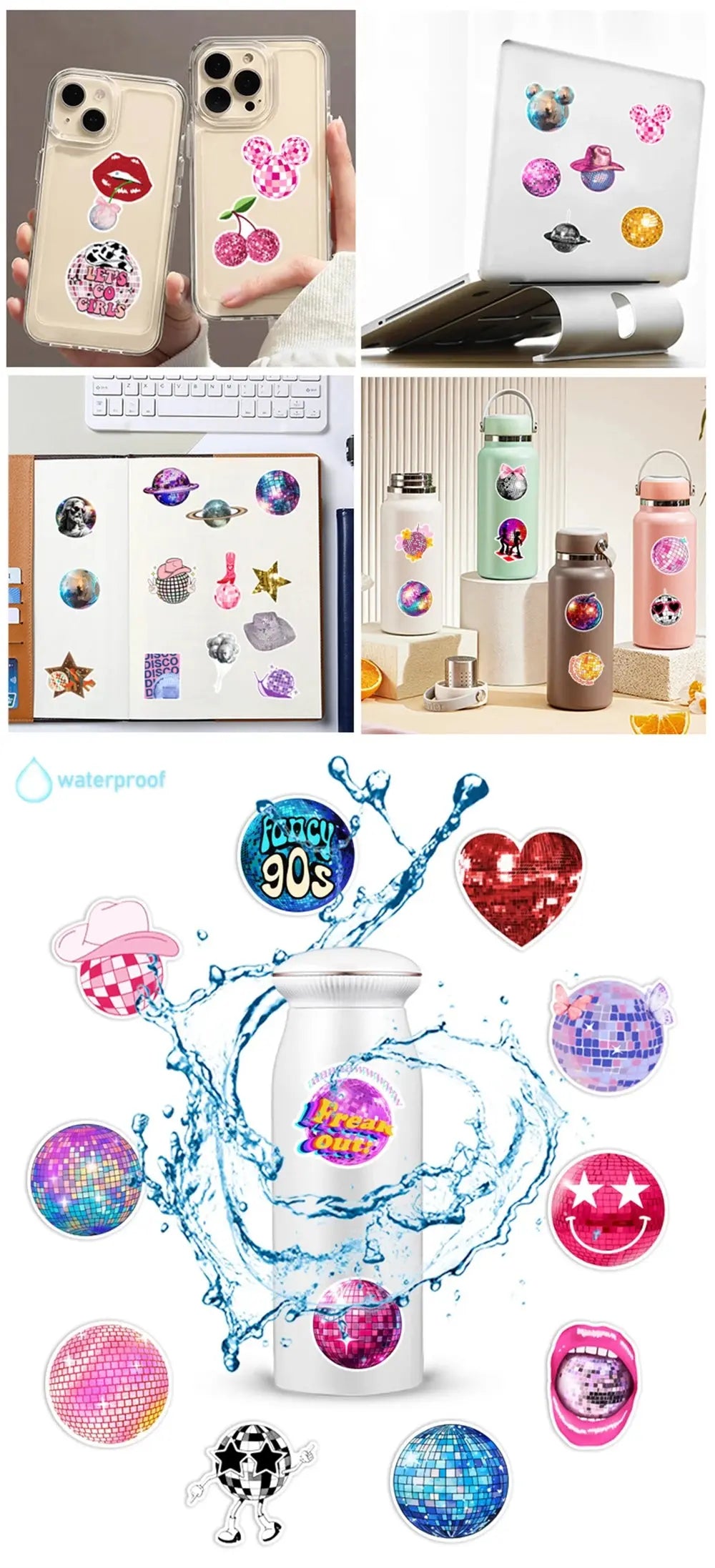 Disco Sticker Seti 50 Parça Retro Parti | Sticker Master - Sticker Master