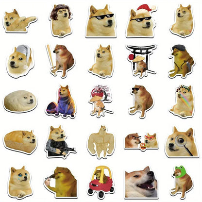 Sticker Master 50'li Köpek Meme Sticker Seti – Suya Dayanıklı Vinyl PVC Karikatür Çıkartmalar | Laptop, Su Şişesi, Kaykay, Telefon, Bavul | Düzensiz Şekiller, Gençler & Yetişkinler - Sticker Master