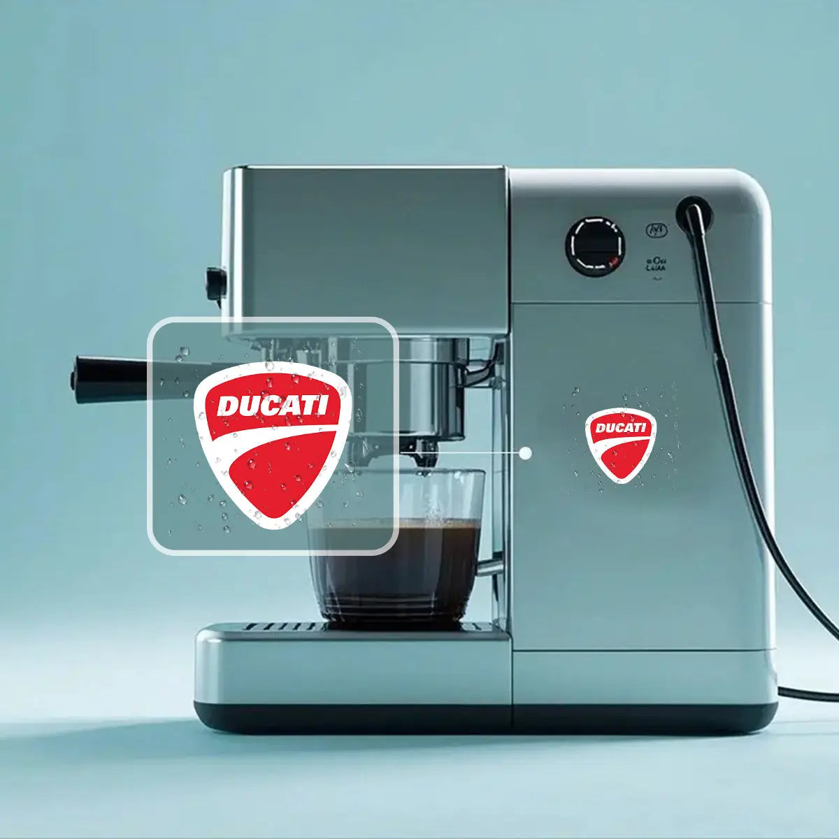 Ducati Mat Siyah Kırmızı Logo Sticker 2’li Set Vinil | Sticker Master - Sticker Master