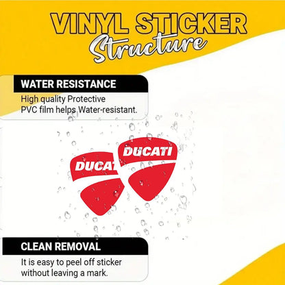 Ducati Mat Siyah Kırmızı Logo Sticker 2’li Set Vinil | Sticker Master - Sticker Master
