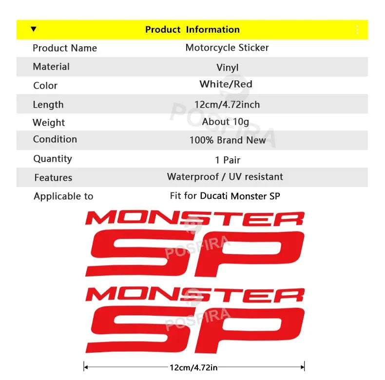 Ducati Monster SP Sticker 937 Grenaj Logo Seti | Sticker Master - Sticker Master