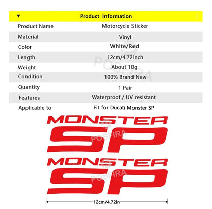Ducati Monster SP Sticker 937 Grenaj Logo Seti | Sticker Master - Sticker Master