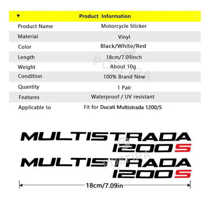 Ducati Multistrada 1200S Sticker Seti Su Geçirmez | Sticker Master Sticker Master