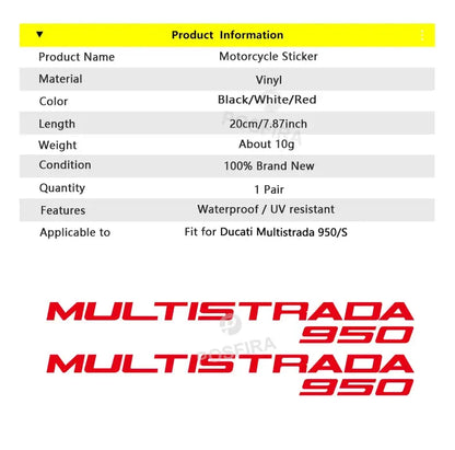 Ducati Multistrada 950 Sticker Yan Grenaj 950S Logo Seti | Sticker Master - Sticker Master