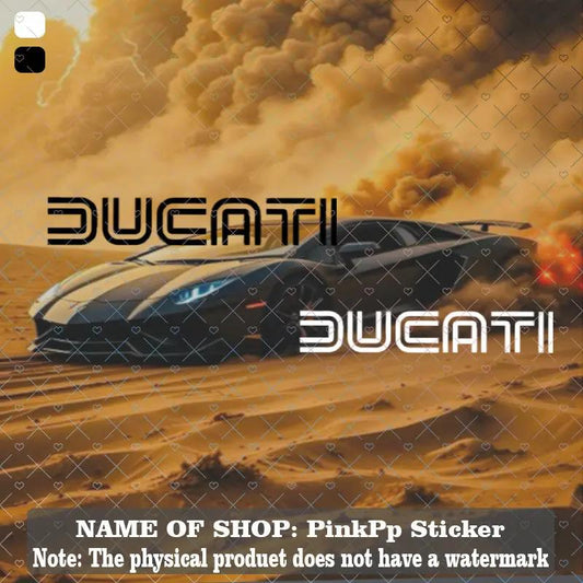 Ducati Şeffaf Siyah Beyaz Logo Sticker 2’li Set Vinil | Sticker Master - Sticker Master