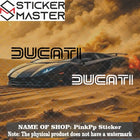Ducati Yazı Sticker | 2'li Siyah & Beyaz Şeffaf Logo Seti | Sticker Master