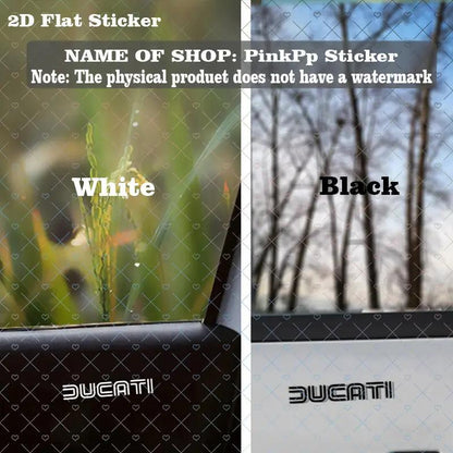 Ducati Şeffaf Siyah Beyaz Logo Sticker 2’li Set Vinil | Sticker Master - Sticker Master